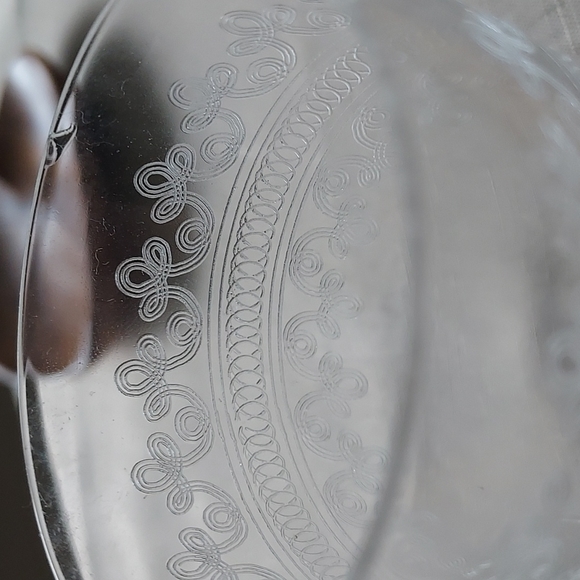 Crystal wine glasses etched scroll art deco art nouveau mcm retro - Picture 12 of 14